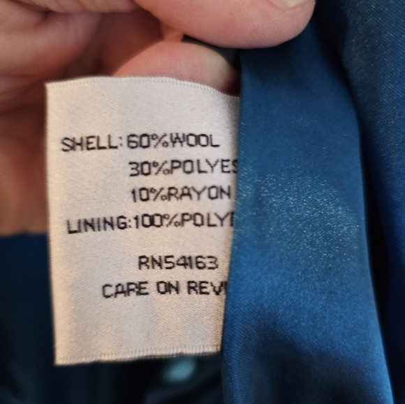 Kenneth Cole New York • Long Peacoat •  Teal •WSize 12 • 60% Wool Blend - Picture 3 of 12